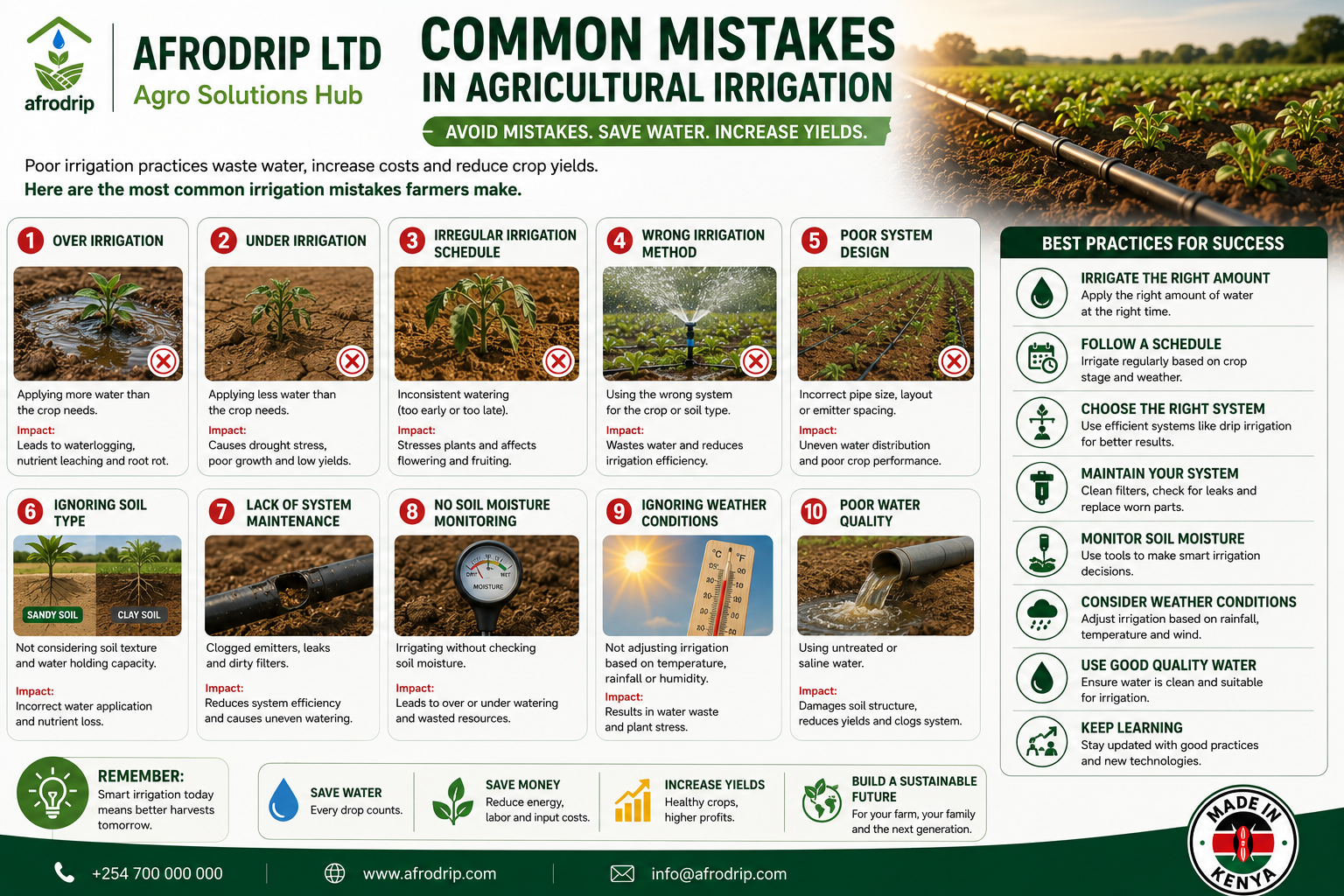 Common mistakes in agricultural irrigation